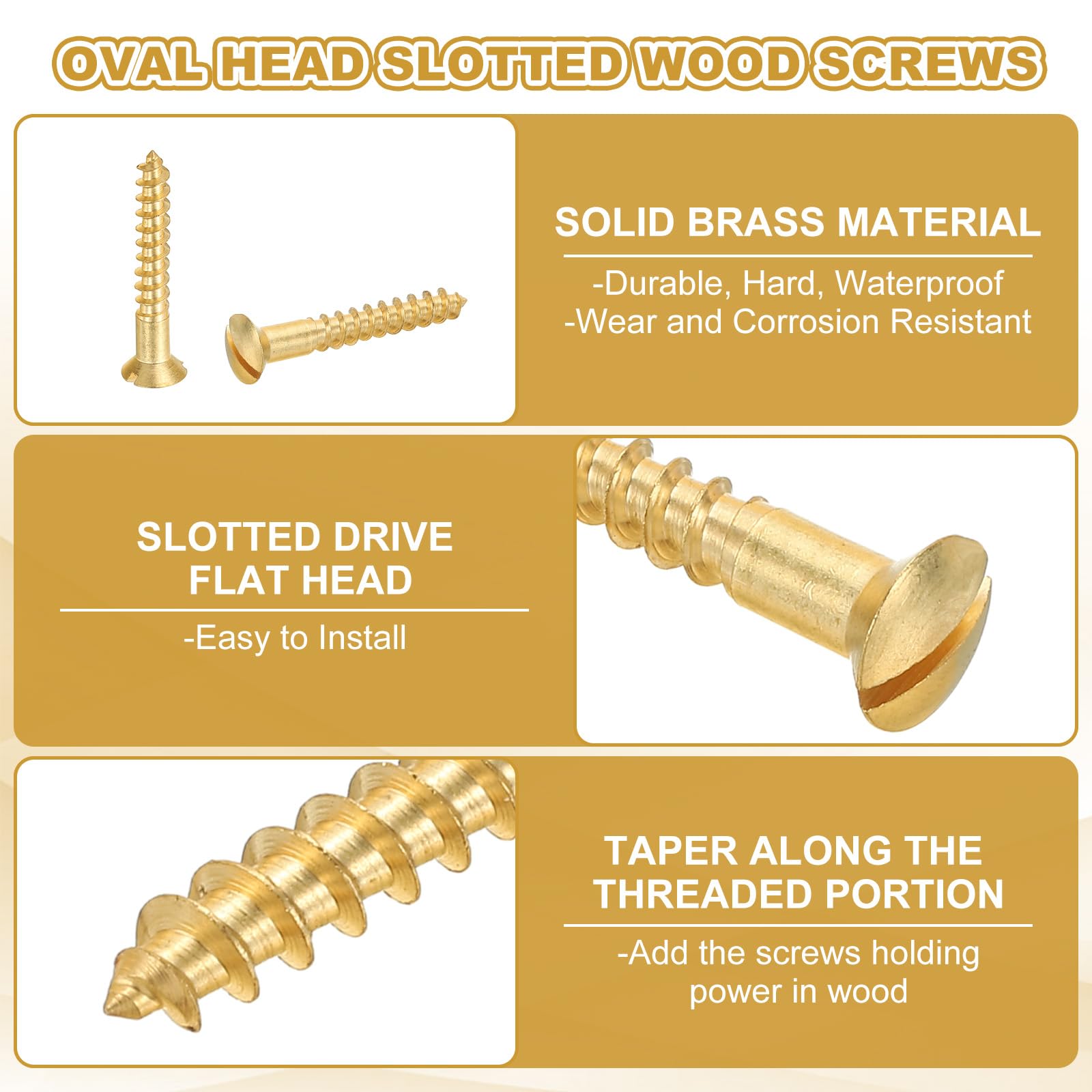 PATIKIL M4.5 x 30mm Slotted Wood Screw - Image 3