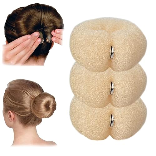 Miniatura 10 de 3 piezas de herramienta mágica para el cabello, anillo de espuma para el cabello, accesorios para el cabello de dona, anillo de nailon con hebilla