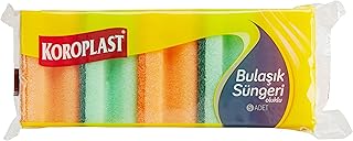 Koroplast Çift Taraflı Oluklu Bulaşık Süngeri 5'li, Çizik & İz Bırakmaz, Yağ ve Leke Çıkarıcı Mutfak Temizlik Süngeri, Tav...