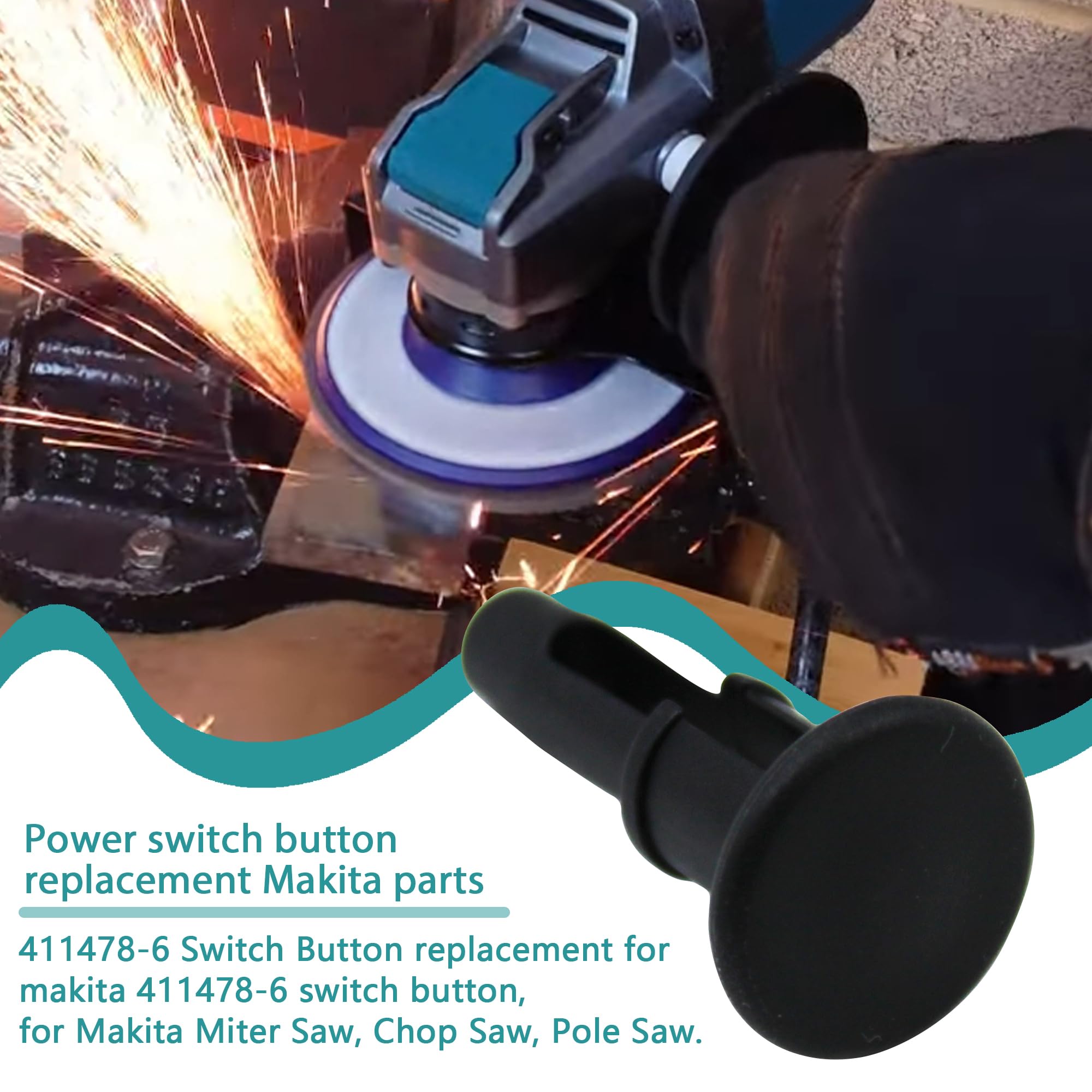 Switch Button Replacement For Makita Miter Saws – Fits LS1214, LS1013, LS1040, LS1212, 2414B, BLS712, BLS820 (2-Pack)
