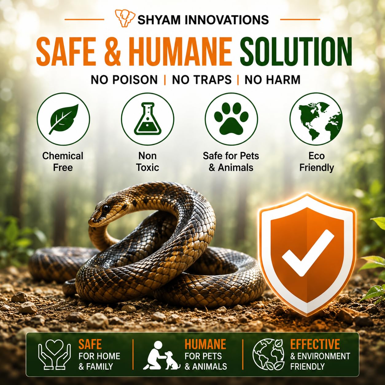 SHYAM INNOVATION Ultrasonic Snake Pest Repellent System with Ultrasonic Wave Sound to Keep Your Indoor-Outdoor Spaces, Surroundings, Safe from All Types of Snakes (Area Cov: 3000 Sq. Feet) 2