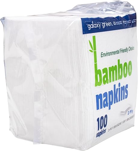 Miniatura 7 de Servilleta de papel desechable de bambú de 2 capas (100 unidades x paquete de 12)