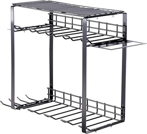 VEVOR Organizador de herramientas eléctricas, 8 ranuras, 3 capas, soporte de pared para taladro inalámbrico, estación de carga de batería,