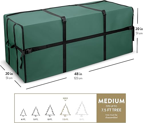 Miniatura 6 de ZOBER - Bolsa de almacenamiento para árbol de Navidad con apertura extra ancha, se adapta a hasta 2,3 m. Árboles artificiales altos, desmontables,