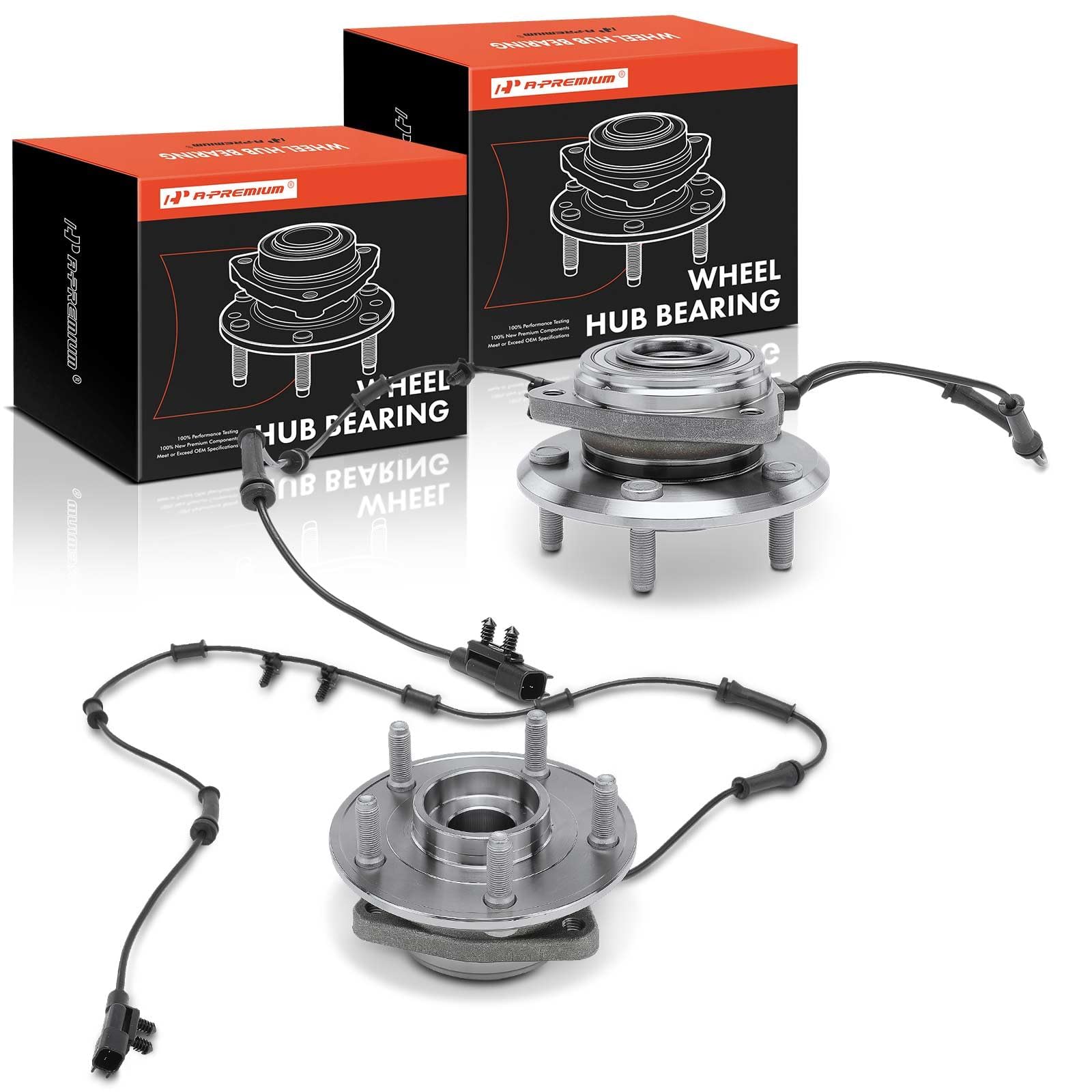 2 x Front Wheel Bearing and Hub Assembly with ABS & 5-Lug Compatible with Jeep JK Series - Wrangler 2011-2017, Wrangler JK 2018