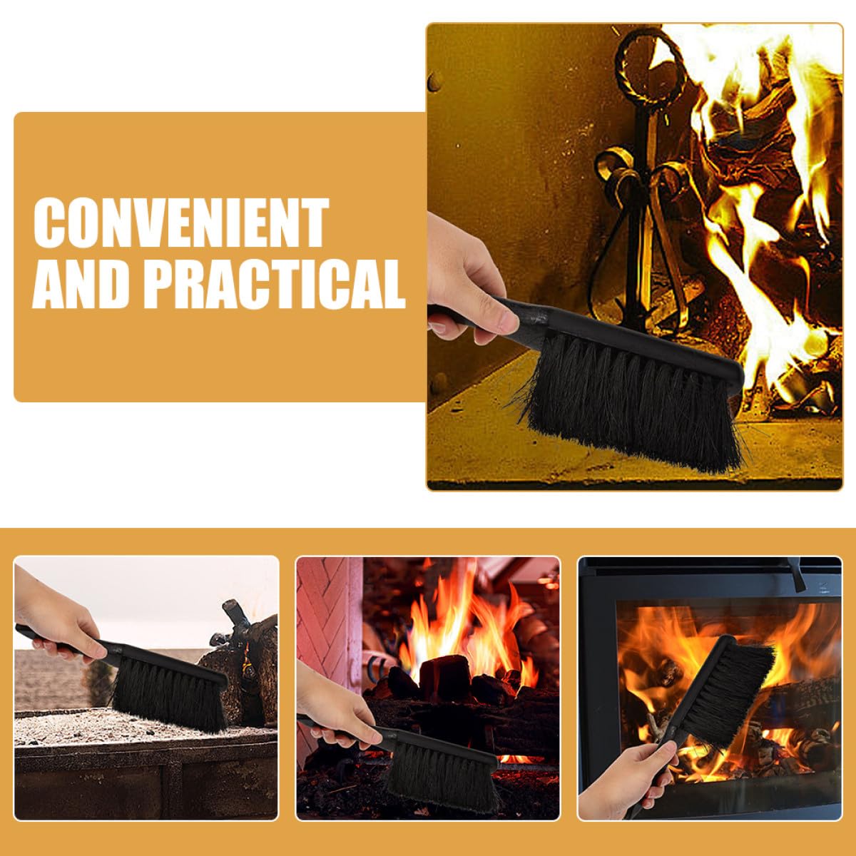 ARTIBETTER Cepillo de Limpieza para Chimenea y Horno al Aire Libre Juego de 4 Piezas Mango Ergonómico Antideslizante Cerdas Densas Resistentes y Duraderas Herramienta para Mantenimiento