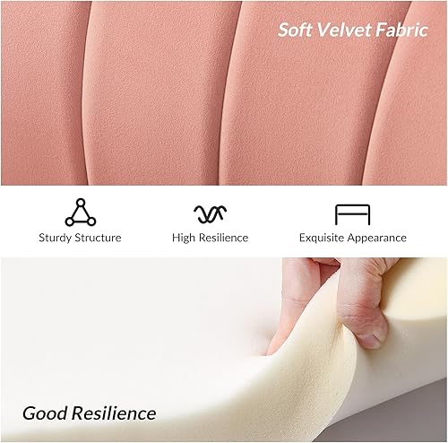 Miniatura 289 de HULALA HOME Moderno sofá biplaza de terciopelo con respaldo en forma de flor, cómodo sofá tapizado de 2 plazas con patas de metal dorado, sofá