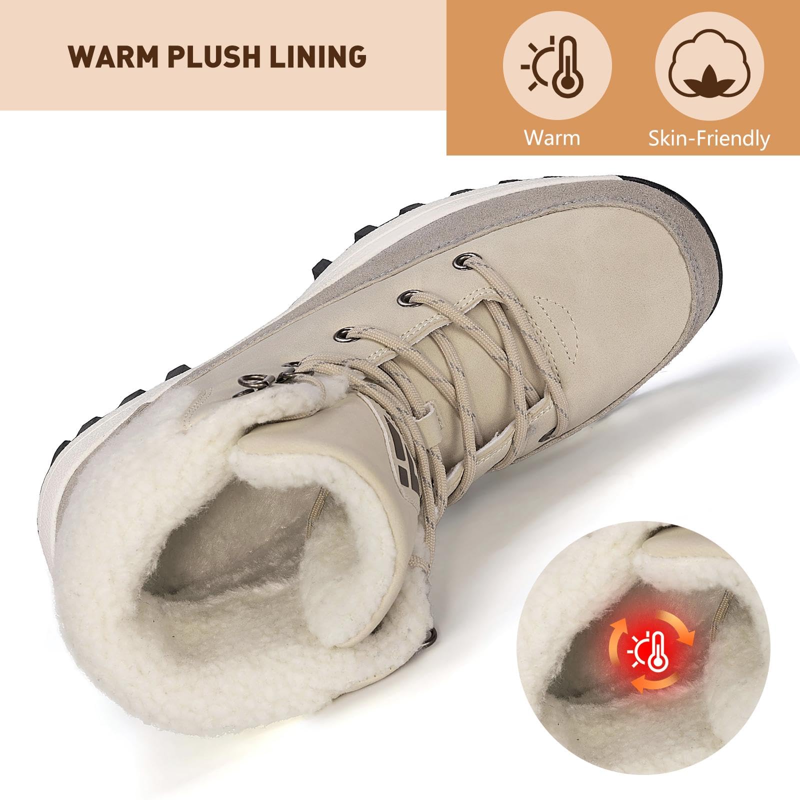 Mishansha Scarpe Invernali Donna Calde Antiscivolo Scarponcini da Neve EU 36-42