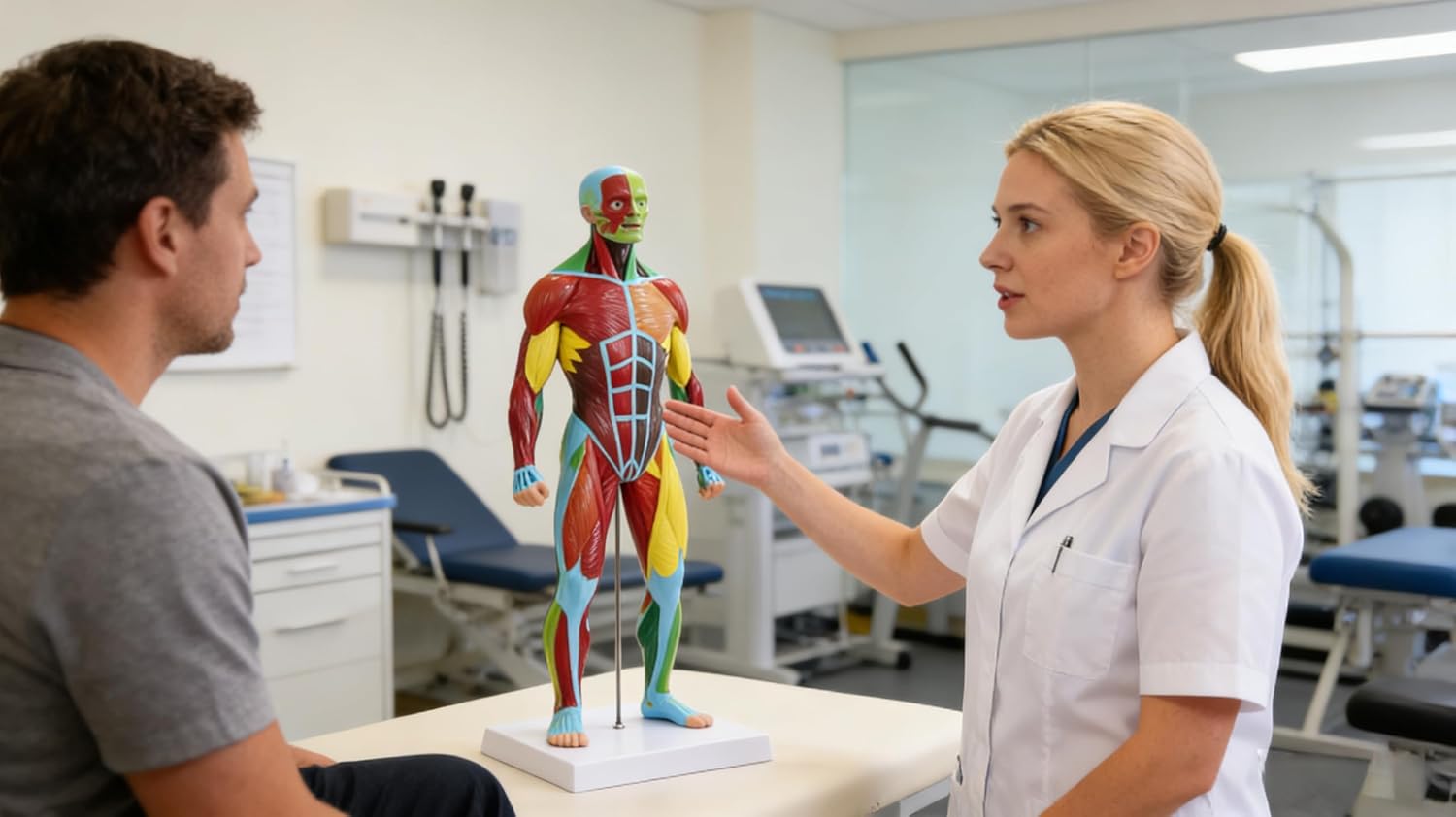 1/4 Life Size Human Muscular System Anatomy Model, PVC Educational Tool with Detailed Muscle Markers for Medical Training, Classroom Learning & Art Reference, Fitness Education