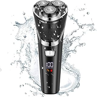 Electric Shavers for Men Cordless Rechargeable,Electric Razor for Men Face Shaver for Men, AONOR 3D Rotary Shavers,Mens Electric Shaver Waterproof Wet&Dry,Mens Electric Razors for Shaving &LED Display