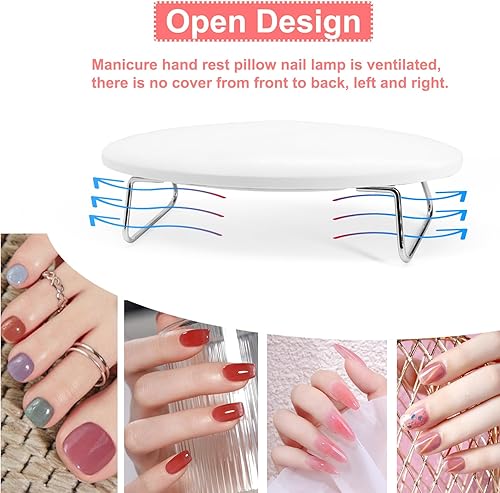 Miniatura 10 de Lámpara de uñas 2 en 1 y reposamanos, reposamanos de uñas suave con luz de gel, lámpara LED de curado de uñas de 48 W, esmalte de gel para uñas