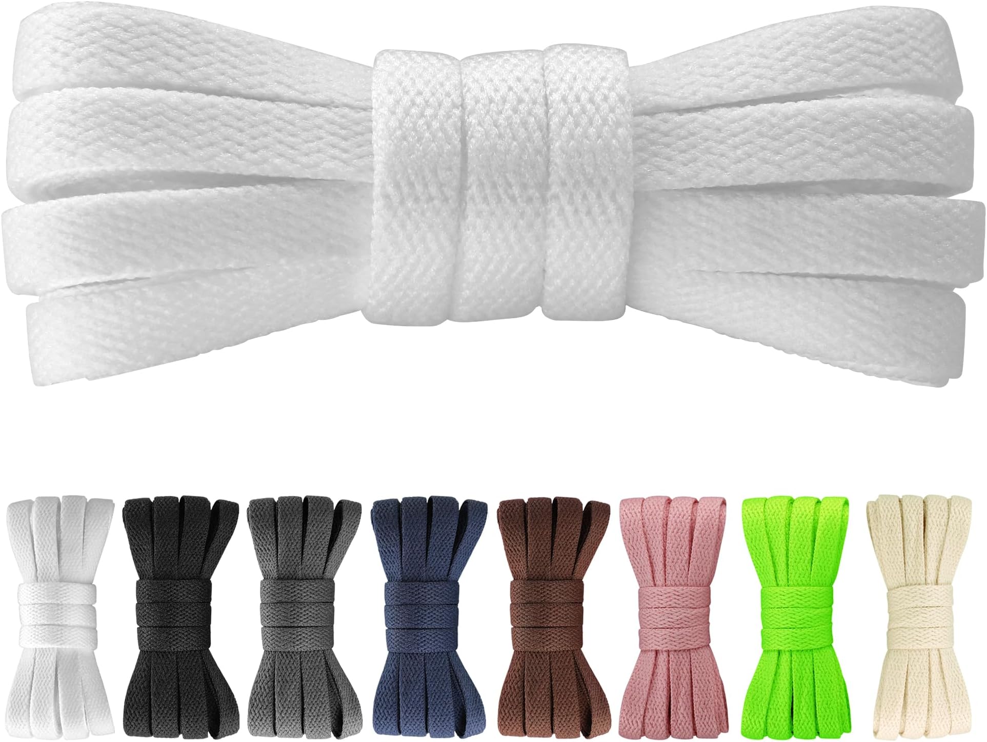 Yusimu 3 Pairs White Flat Trainer Laces