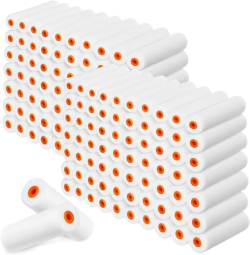 Leumoi 160 piezas de 4 pulgadas, mini rodillos de pintura de espuma de 4 pulgadas, rodillo de pintura de espuma de alta densidad, repuestos a granel