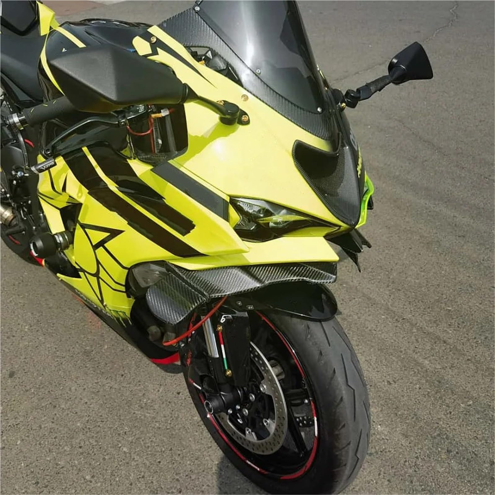 Motocicleta Alerón Delantero Kit de alerón Delantero aerodinámico GP Compatible con Kawasaki ZX-6R 636 2024-2025
