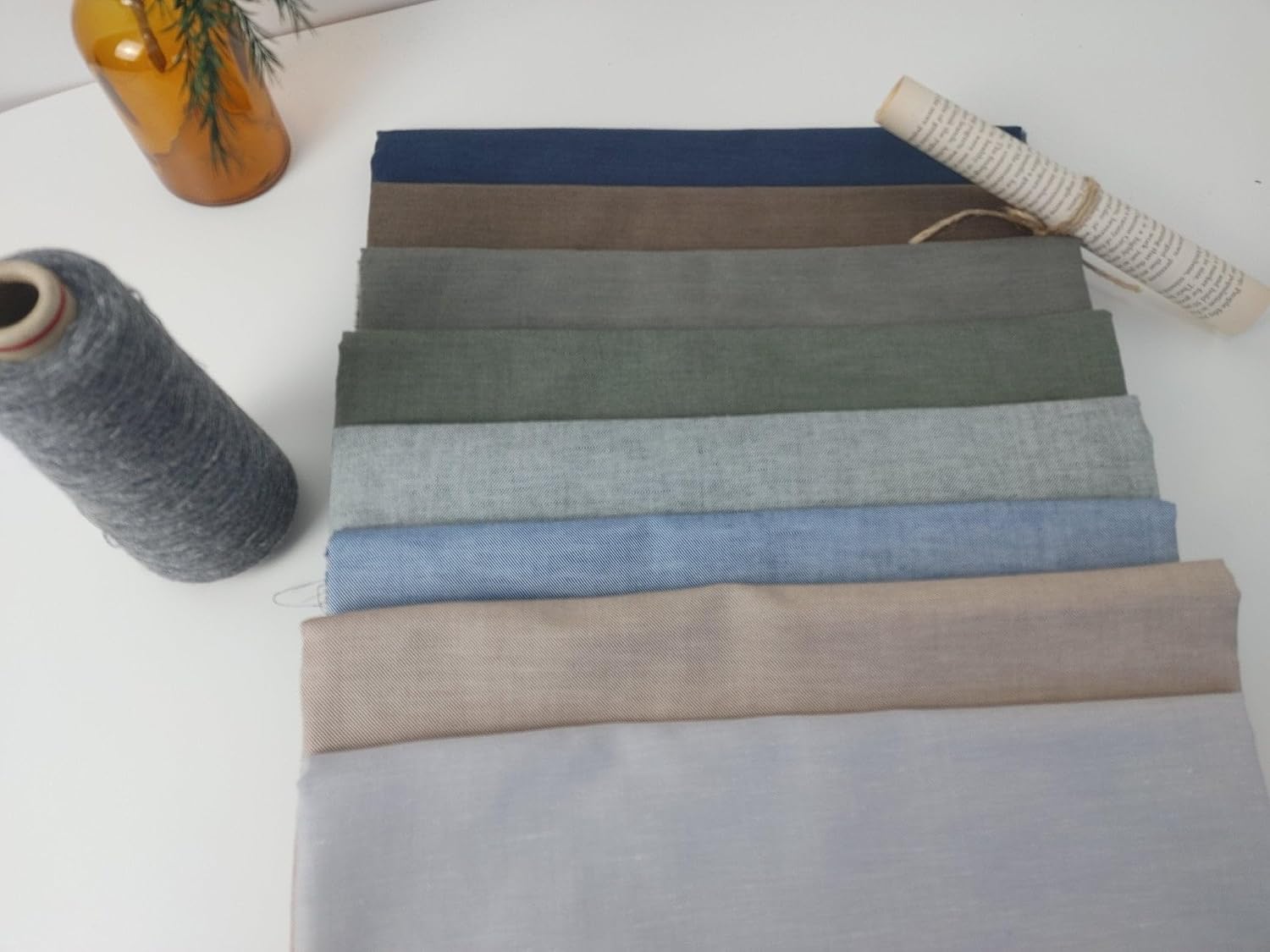 Linen Cotton Twill Chambray Fabric 3420 4960 7622 2979 4957 4959 4958 7544 Beige
