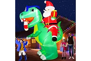 8 Foot Christmas Dinosaur Decorations Blow Up Outdoor Inflatable with Lights
