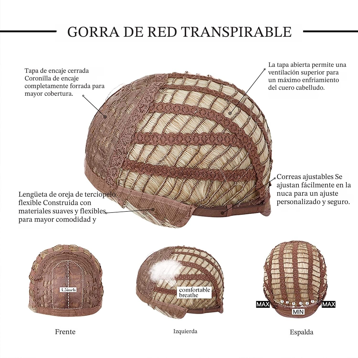 Esmee Peluca Larga Ondulada Rubia Ombré con Flequillo para Dama - 26IN