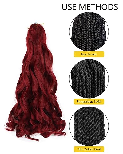 Miniatura 89 de Cabello rizado francés trenzado de 20 pulgadas, color 4, cabello rizado preestirado, 8 paquetes de trenzas de ganchillo para trenzas de caja