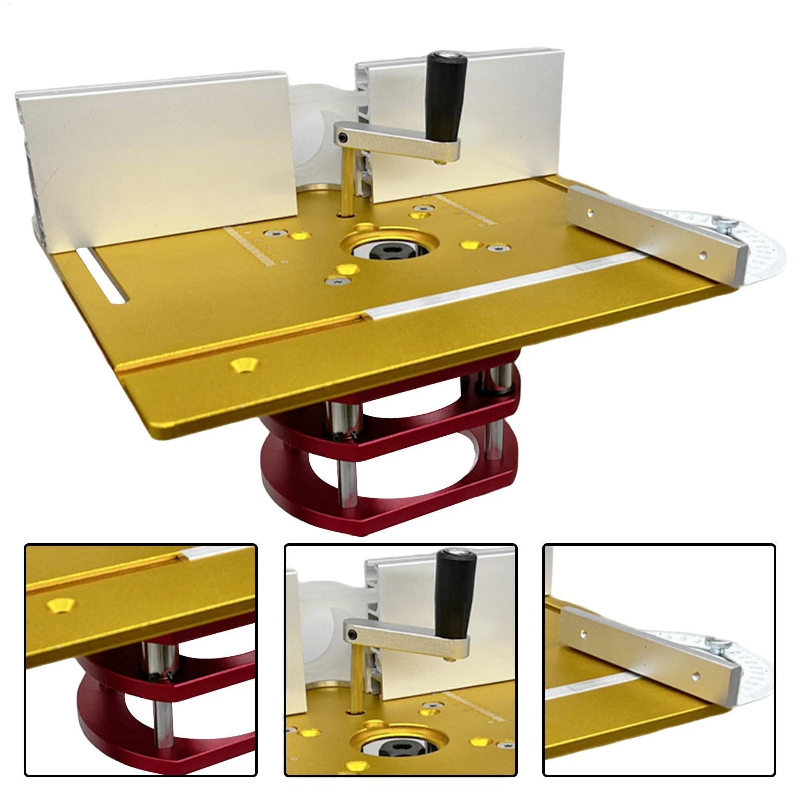 Elevador para Mesa de Fresadora Antióxido Con Escala Clara Y Práctico | Placa Base De Inserción Para Sierra Mesa Máquina Grabadora Para Madera, Recortadoras Pequeñas, Motores Y Elevación Mesa