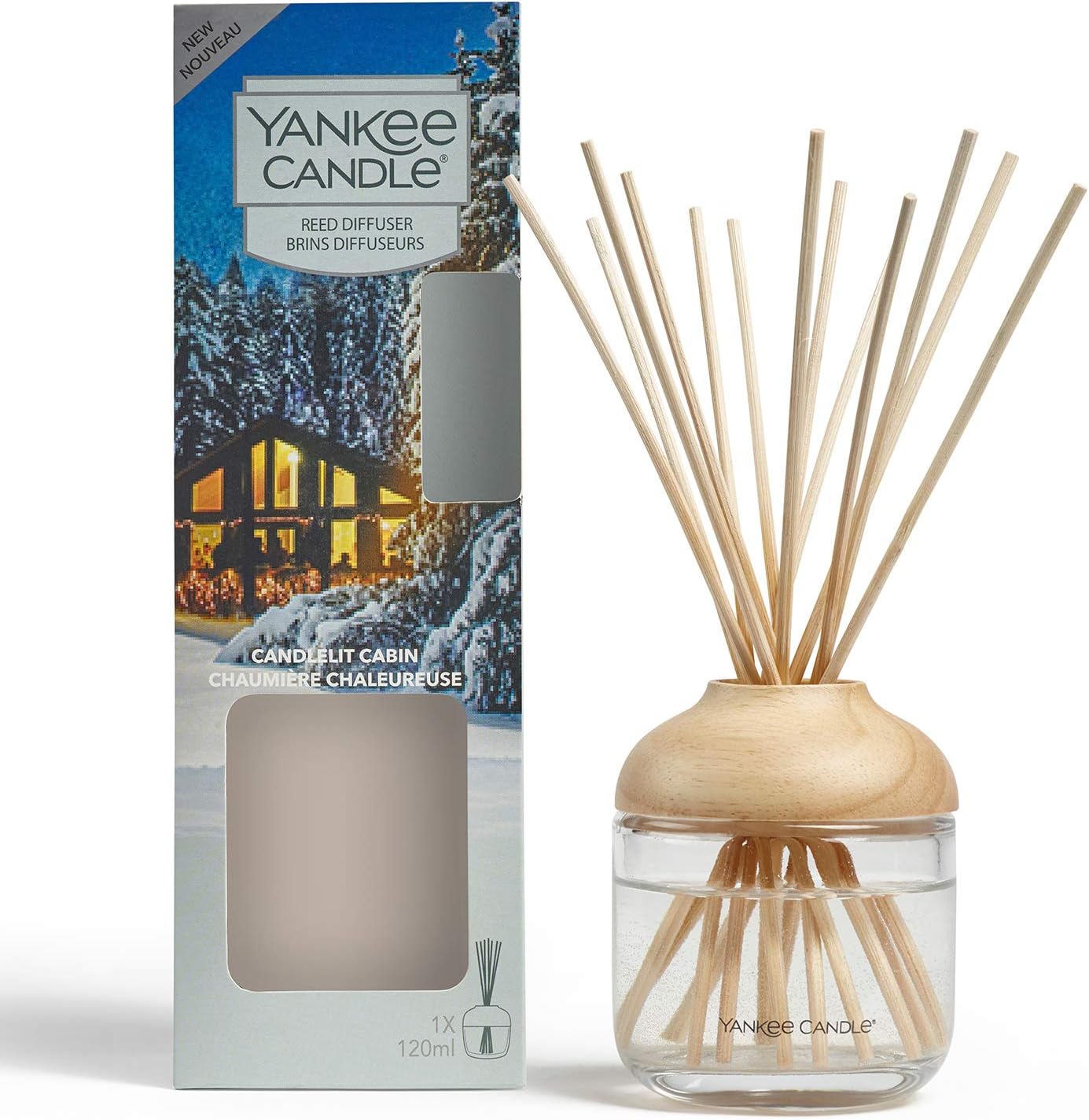Yankee CandleReed Diffuser | Candlelit Cabin | 120 ml | Up to 10 Weeks of Fragrance