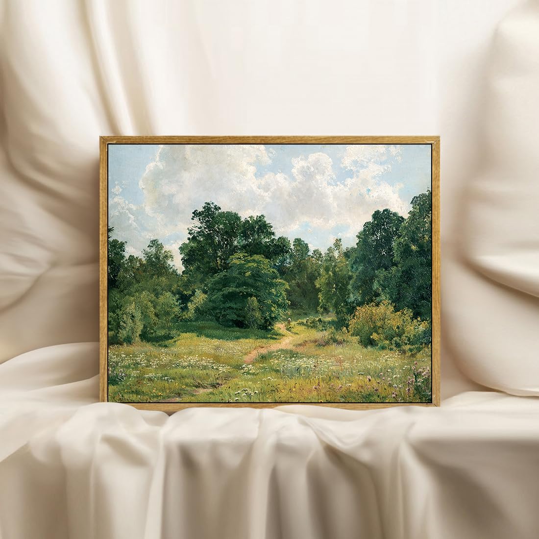 Amazon.co.jp: ヴィンテージ風景キャンバスウォールアート 農家 森の絵