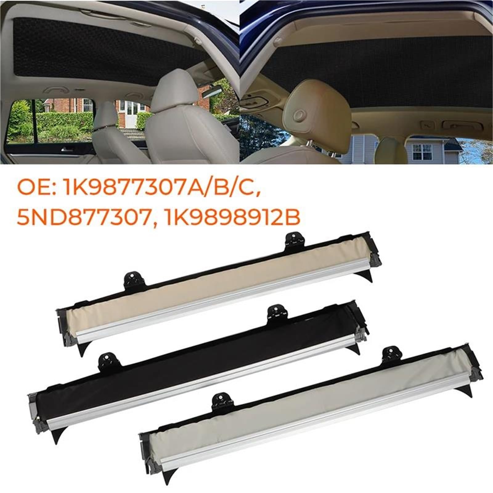 Auto Sonnenblende Für Skoda Für Superb 2008-2015 Auto Schiebedach Sonnenschirm Abdeckung Panorama Vorhang Abdeckung 1K9877307 1K9877307A 1K9877307B 1K9877307C Sonnenschutz(Grey)