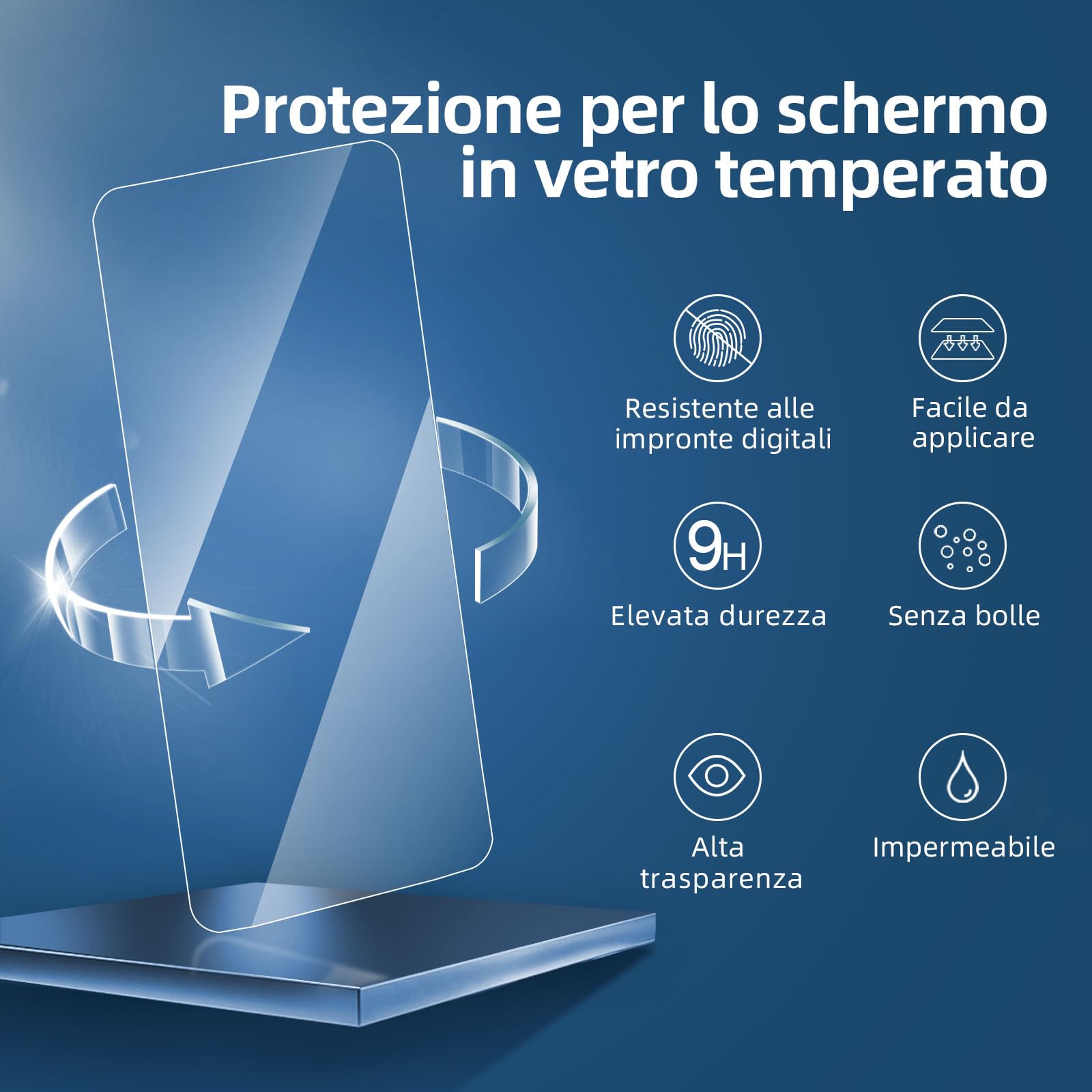 NEW'C 3 Pezzi, Vetro Temperato per iPhone 16 Pro (6,3"), Pellicola Prottetiva, Senza Bolle, Durezza 9H, 0,34mm Ultra Trasparente, Ultra Resistente