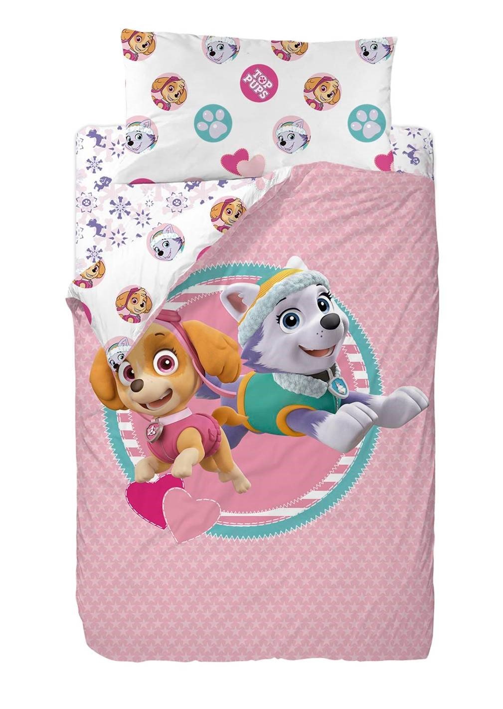 Viacom Paw Patrol Good Friends Quilt, algodón-poliéster, Pink, 80/95 (Twin), 200.0 x 90.0 x 25.0 cm, Pack of 3