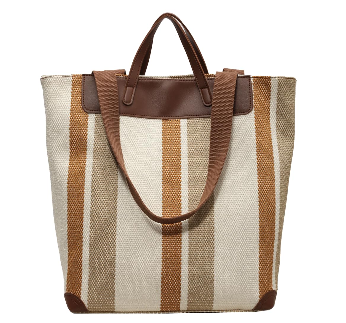 HFLZBRO Borsa da lavoro grande da donna – Borsa a tracolla in tela per ufficio e uso quotidiano, borsa a spalla con ampio spazio di archiviazione