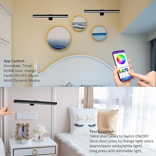 Miniatura 2 de Luz de imagen inalámbrica, 16 pulgadas, de metal, recargable, con aplicación, sincronización de música, multimodos dinámicos, tablero de dardos,