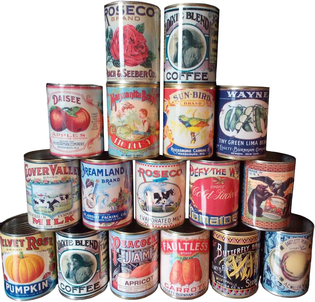 Replica Retro Vintage Large Tin Cans storage cutlery tidy holder caddie