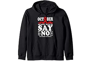 Red Ribbon Kids Youth Awareness Say No in October Zip Hoodie