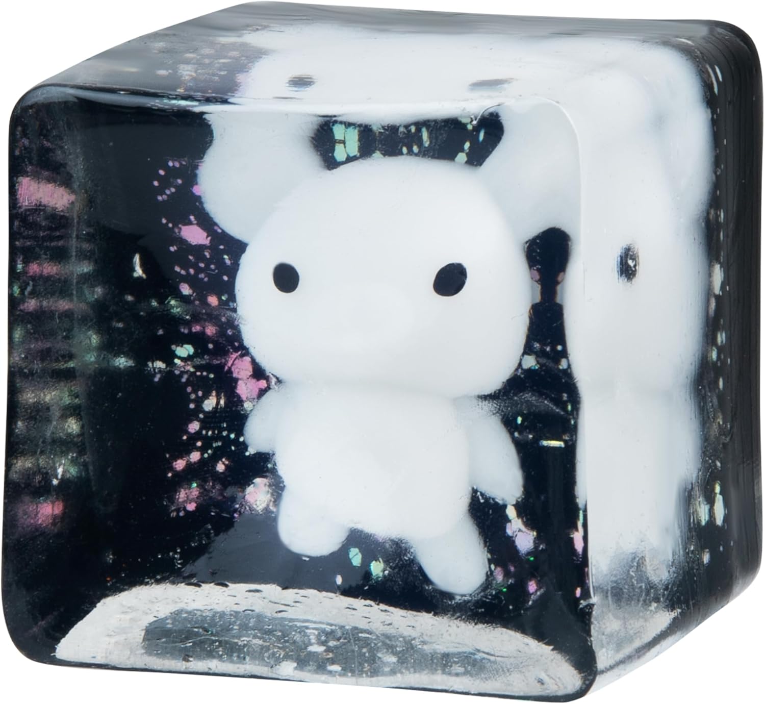 ORB Tabalicious TABA Squishy Glow in The Dark White Bear Stress Cube Toy - Soft, Sticky, Glowing TABA Squishy Animal Stress Cubes - Fun Stress Ball Squishies - Kawaii Fidget Toys for Kids and Adults
