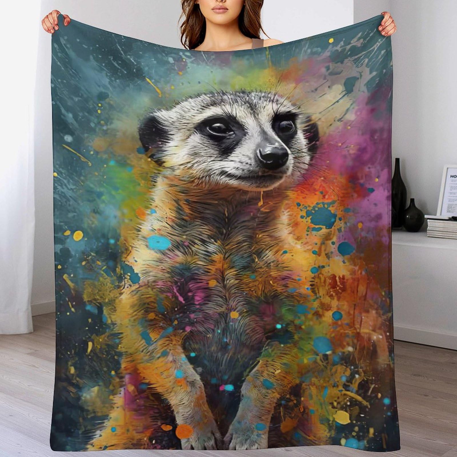 Couverture polaire suricate chaude et douillette pour lit et voyage