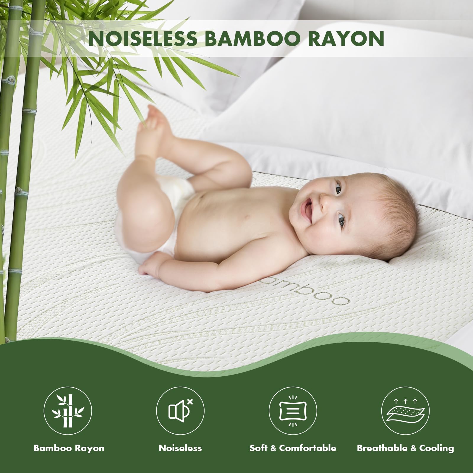 Protector de colchón impermeable de bambú individual XL – Blancmax lavable a máquina, protector de colchón transpirable con bolsillos elásticos profundos, hipoalergénico y resistente al olor, suave y