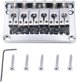 Metallor Guitar Saddles Bridge for Hardtail Strat Tele Electric Guitar Parts Replacement Chrome.