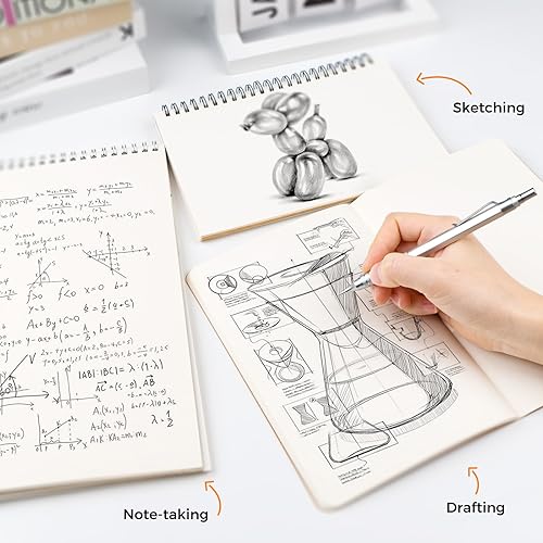 Miniatura 7 de Four Candies Juego de 2 lápices mecánicos de metal con estuche, 0.020 in y 0.028 in con 6 tubos (360 piezas) repuestos de plomo HB, 3 borradores, 9