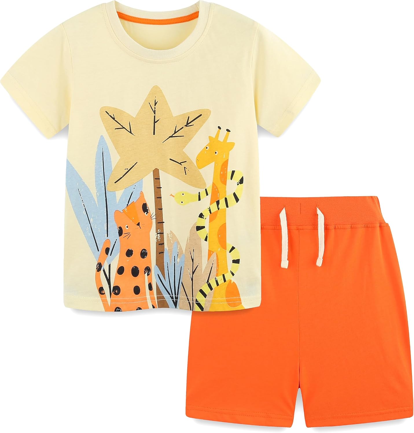 Toddler Boys Short Sets Cotton Summer Outfits T-Shirt Tops Short Sleeve Sets 2 Pcs