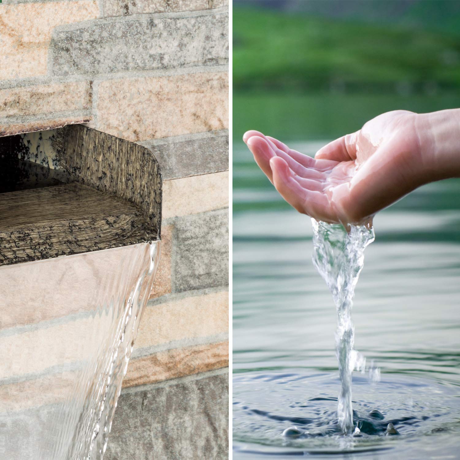 Blumfeldt Watergate - Fuente de Agua Decorativa, Bombea hasta 1000 l/h, Potencia 15 W, Protección IPX8, Uso Exteriores e Interiores, Aspecto Granito, Ladrillo Visto, Gris galvanizado