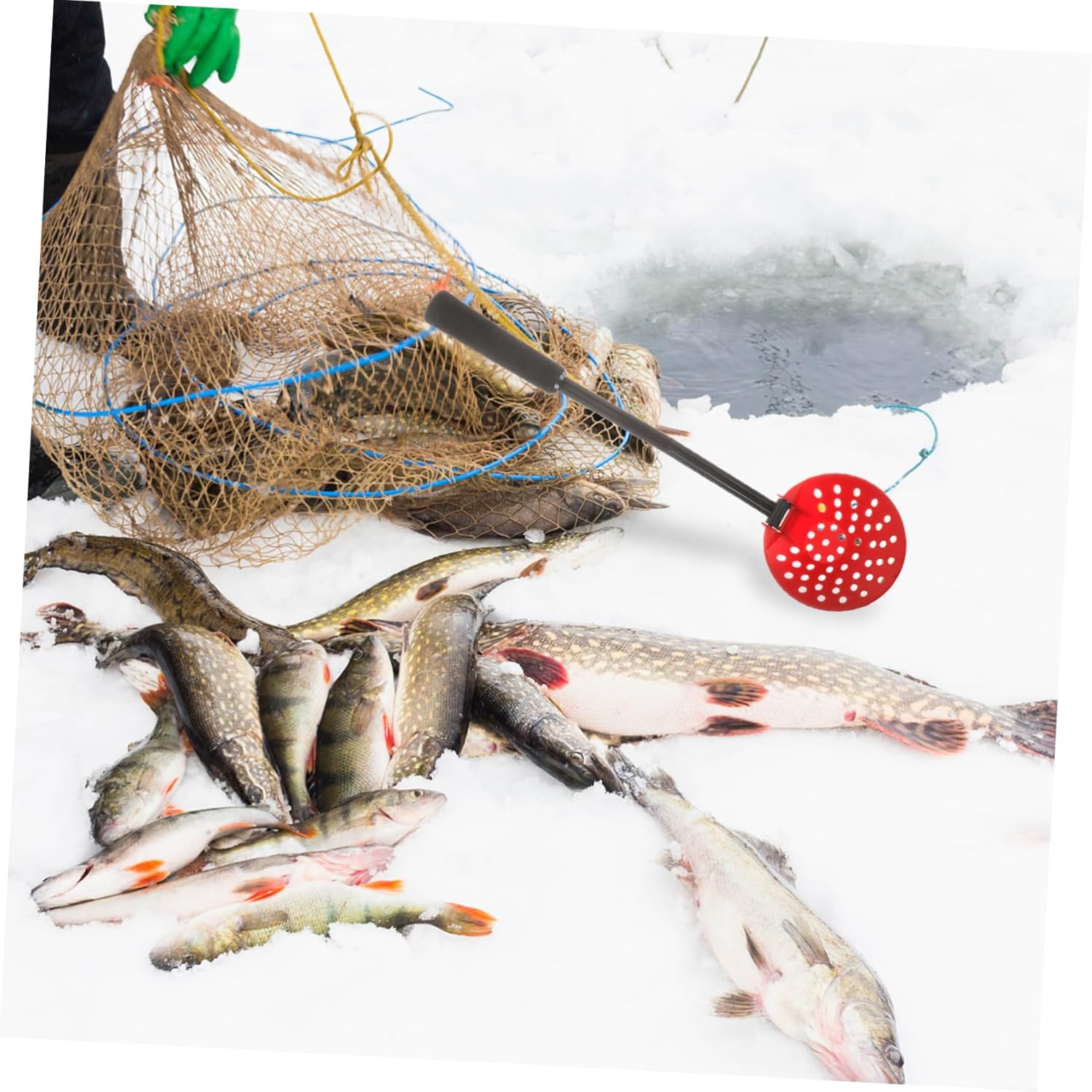 Outdoor Fishing Accessories Pack Ice Fishing Scoop Versatile Skimmer for Sea