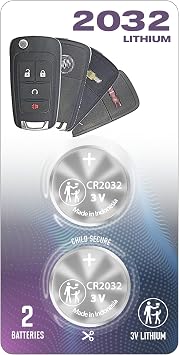 2 Pack CR2032 2032 Remote Key Fob Keyless Battery OEM Bundle W. Tool 2010-2016 for Buick Chevy Chevrolet GMC Encore Lacrosse Regal Verano Camaro SS Etc. OHT01060512 - FITS 3, 4, and 5 Buttons