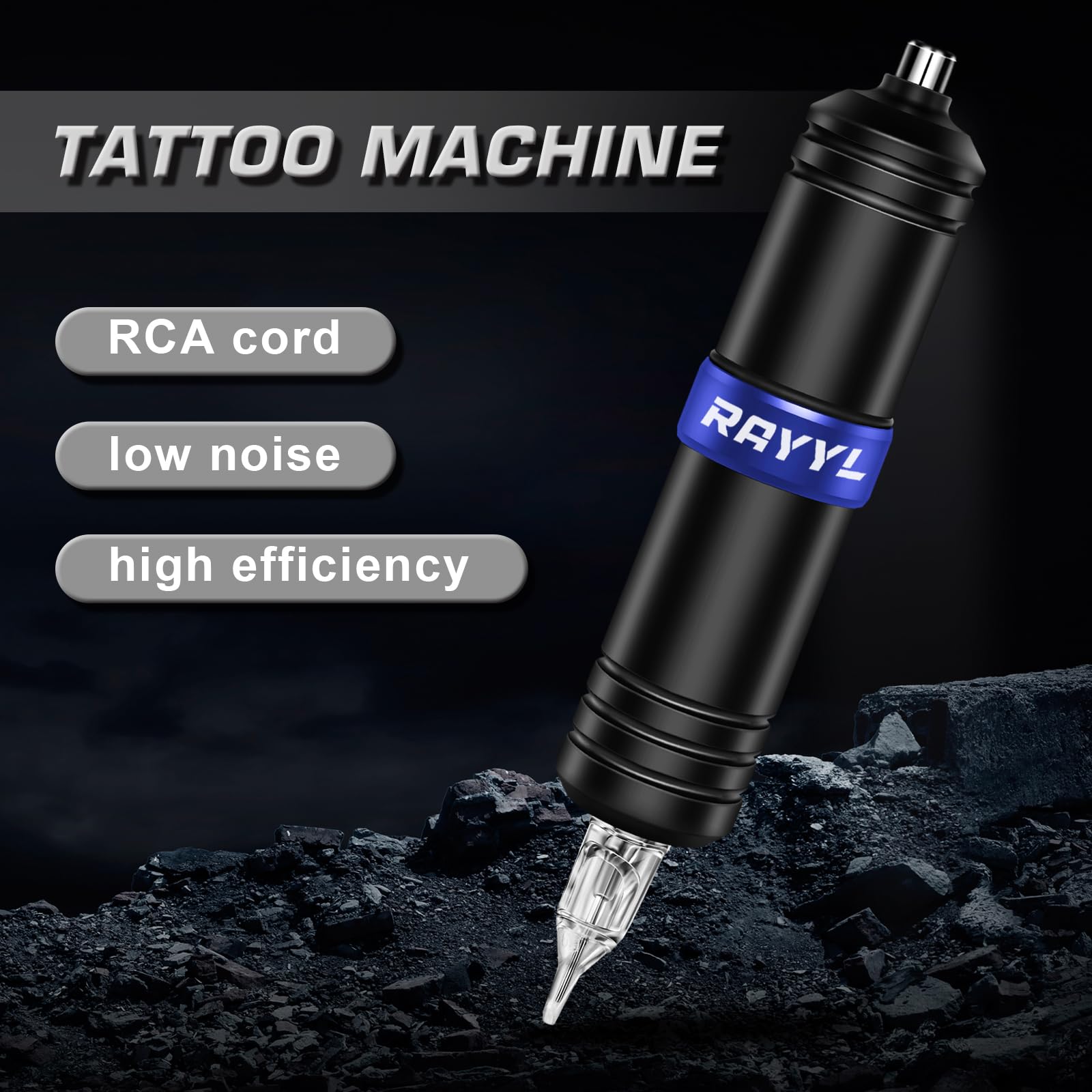 Rayyl Rotary Pen Maschine Set Akku mit 40 Cartridge 2 Transferpaper 1 kunsthaut für Professional Anfänger und Künstler