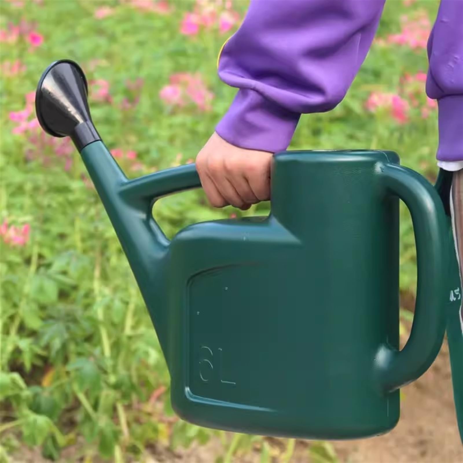 Arrosoir Arrosoir en plastique - intérieur et extérieur moderne avec poignées bec long for fleurs/plantes (Vert)(6L)