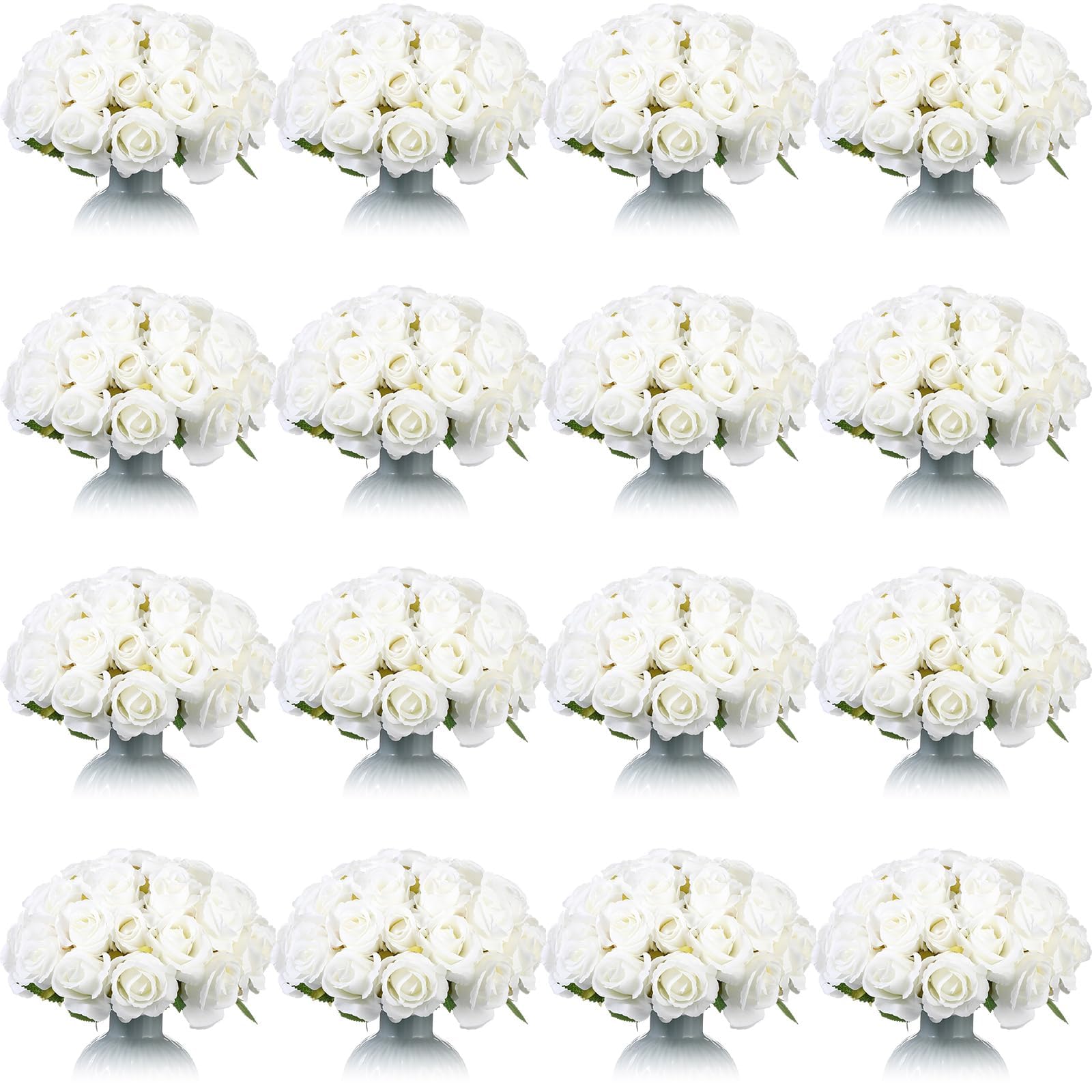 Roses en soie Jexine fleurs artificielles blanches pour decoration mariage et fete