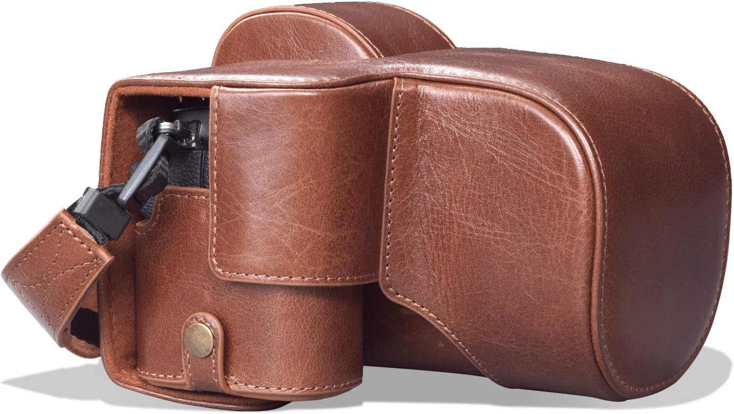 – MG1960 Ever Ready Genuine Leather Camera Case compatible with Fujifilm X-S10 - Brown