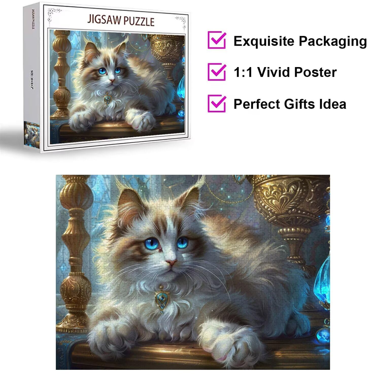 Puzzle dla dorosłych 4000, kot zwierzę, 141 x 87 cm, n-501