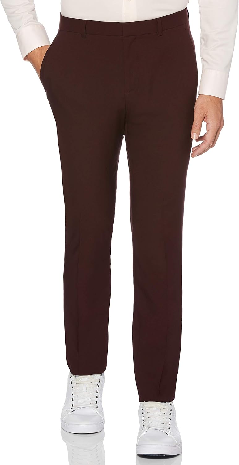 Perry Ellis Men's Very Slim Fit Solid Tech Portfolio Dress Pants (Waist Size 28-38 Big & Tall), Black, 28W x 30L