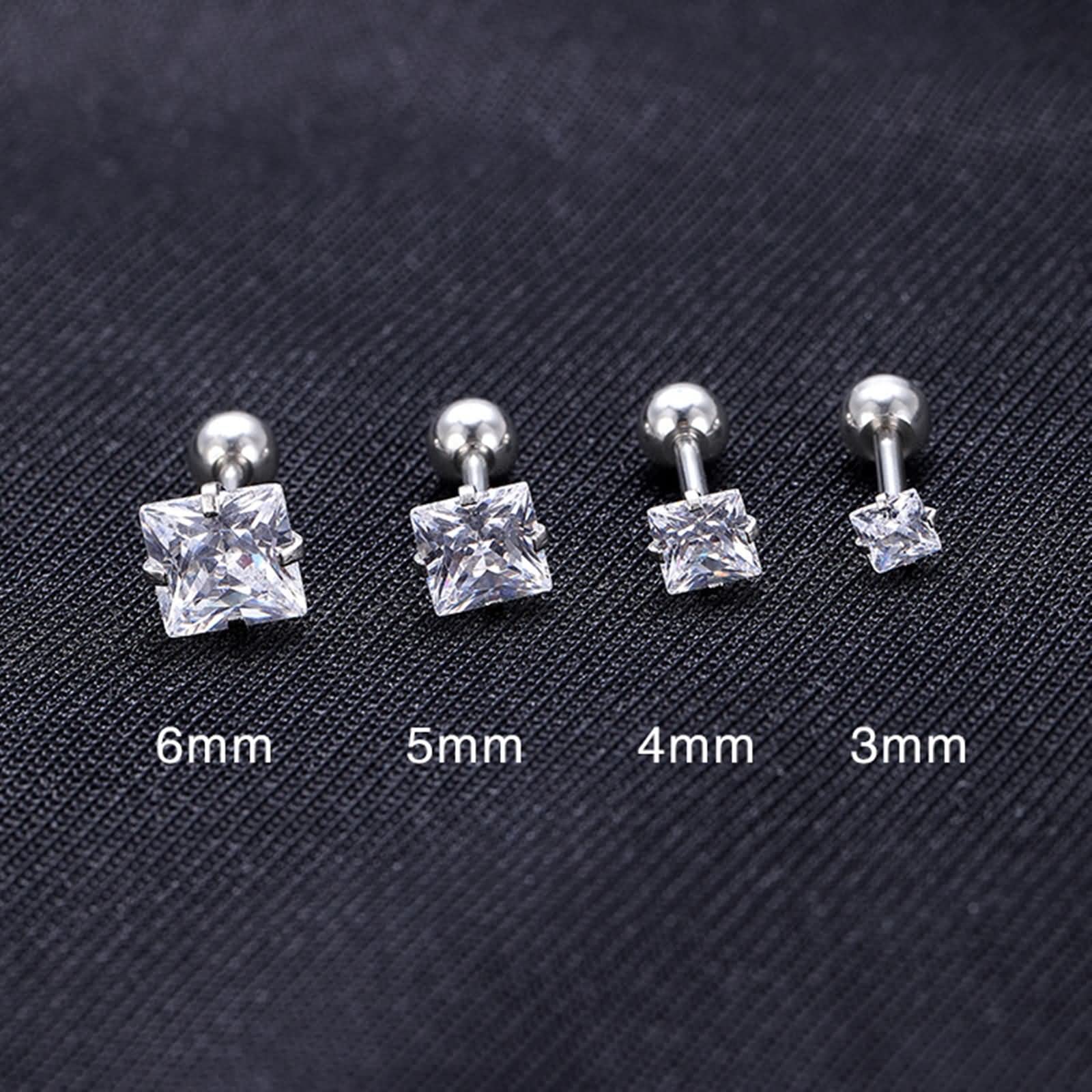 Boucles D Oreilles Femme, Femmes Acier inoxydable Clous et Puces Étoile/Oreille/Rond/Carré