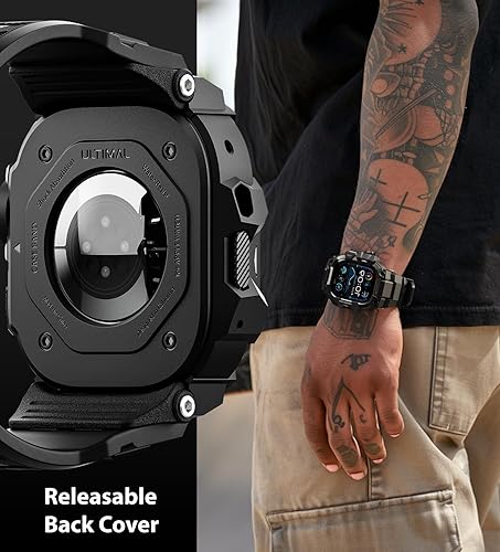 Miniatura 4 de ULTIMAL - Funda resistente con correa para Apple Watch 49mm, compatible con Apple Watch Ultra 3/2/1, cubierta protectora a prueba de golpes de grado