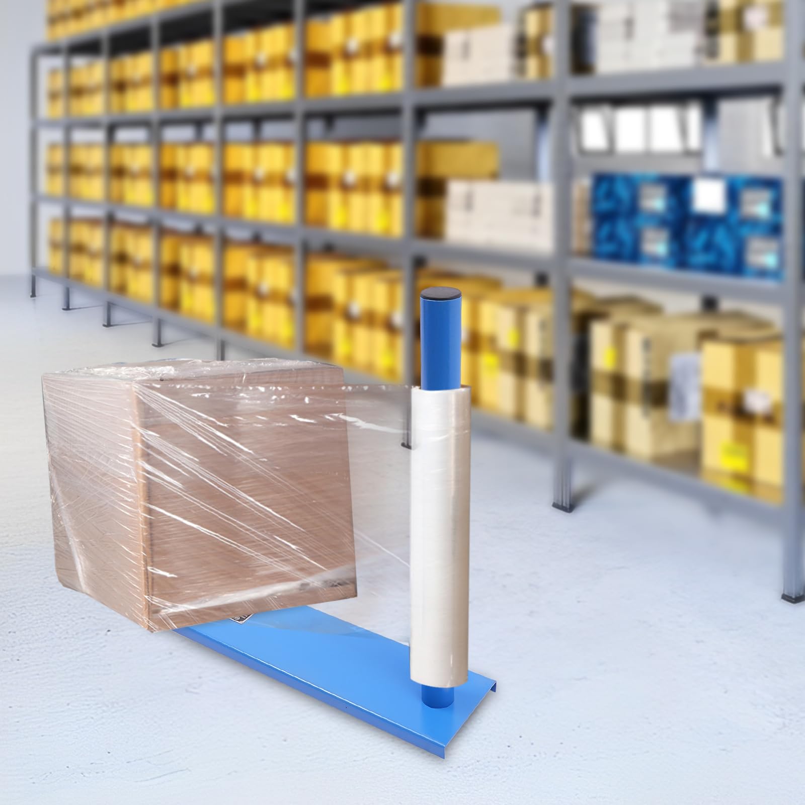 WUSILILU Manual Handle Stretch Film Wrapping Dispenser, Goods Packing Machine, Manual Wrapping Machine for Warehouses, Factories, Supermarket